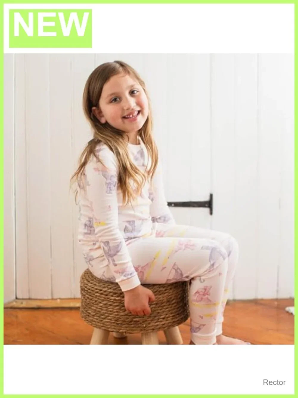 Organic Cotton Toddler Pajama Set 2-Piece Rib Knit Snug Fit Sleepwear